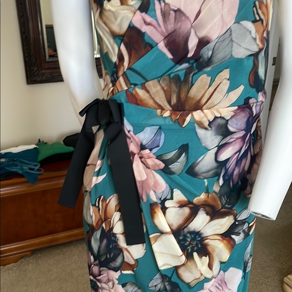 D&G by Dolce and Gabbana silk chiffon Blue Ruched Sheath Midi Dress for Cocktail - Picture 12 of 17